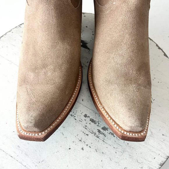 Lane EMMA JANE Womens Cowboy Boots 7.5 Latte Suede Western Cowgirl Mid Calf Tall - Picture 7 of 12